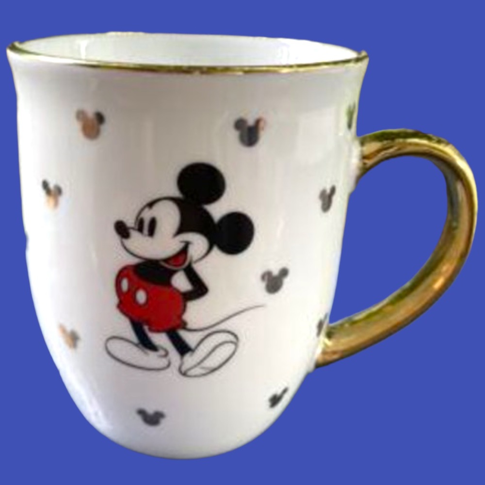 Disney Mickey Mouse Fancy Gold Coffee Mug With Miniature Mickey Heads. NWT. - Picture 1 of 7